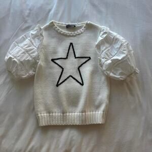 Mint velvet white sweater with black star